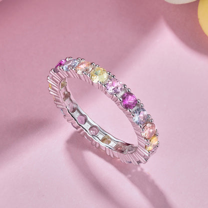 [Rose Tomorrow]Dazzling Lustrous Round Cut Tennis Ring