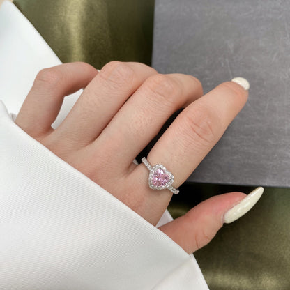 [Rose Tomorrow]Eternity Splashy Romantic Heart Shape Lover Ring