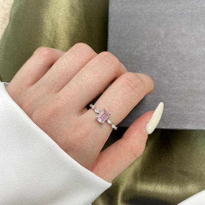 [Rose Tomorrow]1.0 Carat Dainty Resplendent Radiant Cut Daily Ring