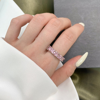 [Rose Tomorrow]Elegant Princess Cut Tennis Ring