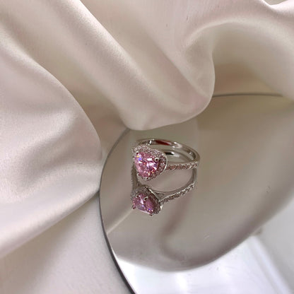 [Rose Tomorrow]Eternity Splashy Romantic Heart Shape Lover Ring