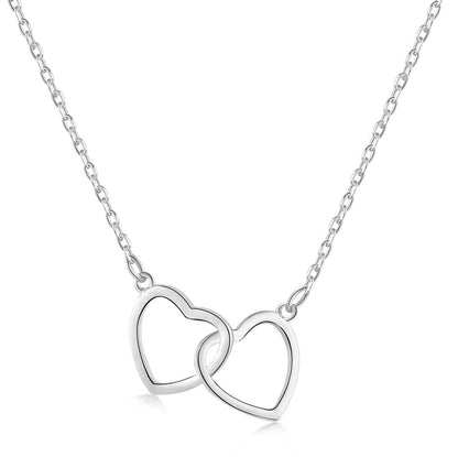 [Rose Tomorrow]Sterling Silver Love Double Ring Necklace