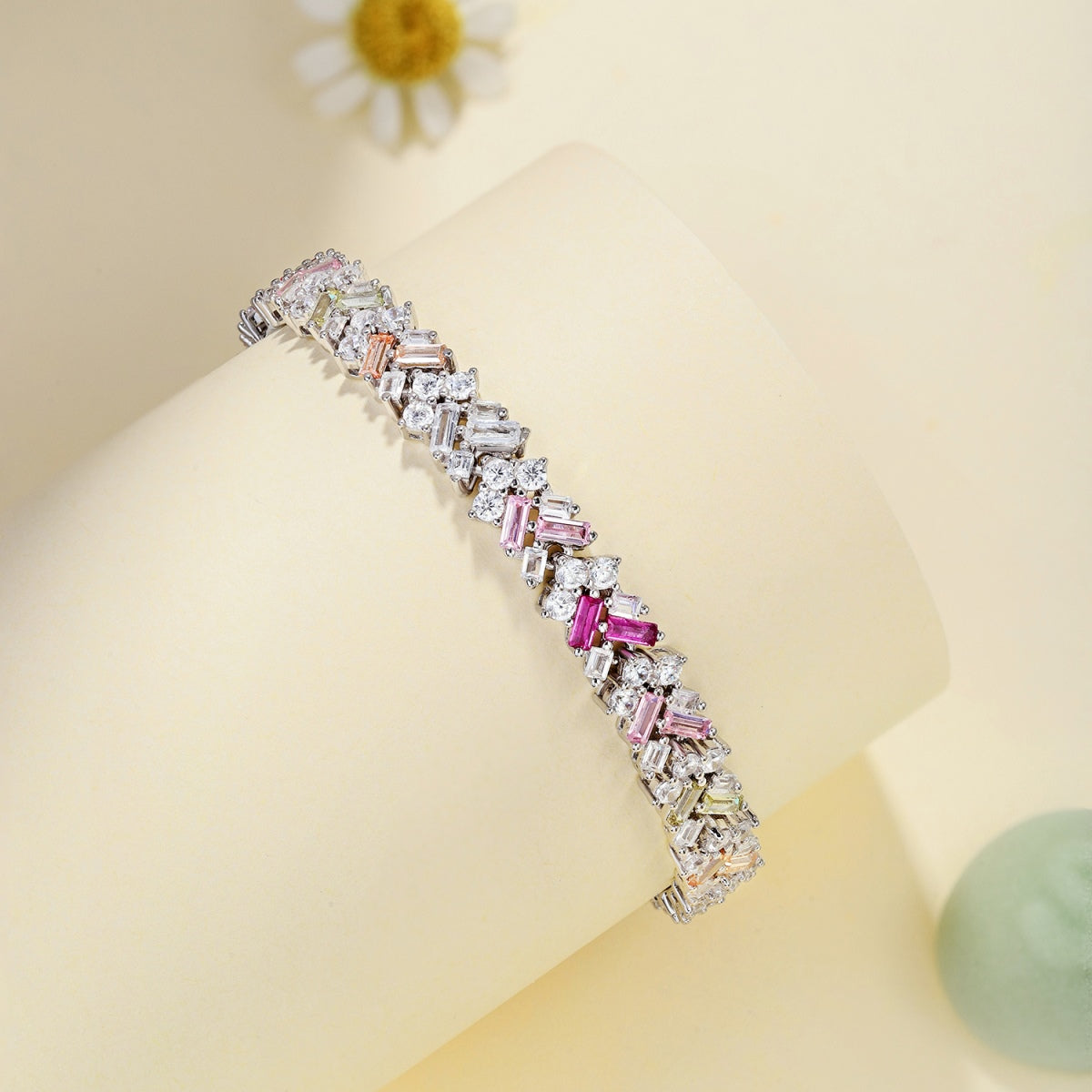 [Rose Tomorrow]Dazzling Unique Multi Shape Daily Bracelet