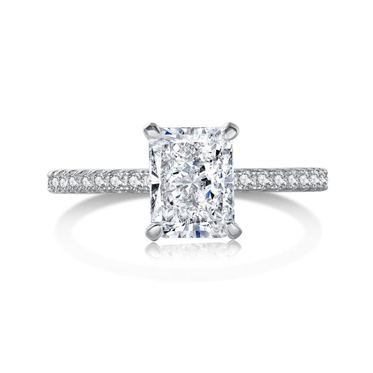 [Rose Tomorrow]2.0 Carat Dazzling Sparkling Radiant Cut Party Ring