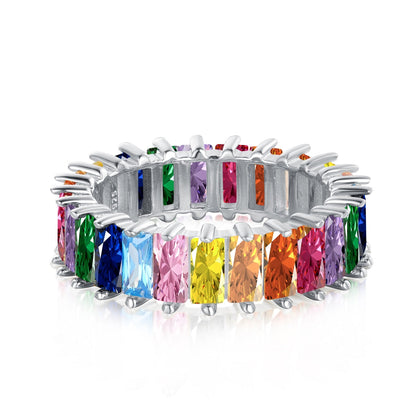 [Rose Tomorrow]Unique Colorful Radiant Cut RIng