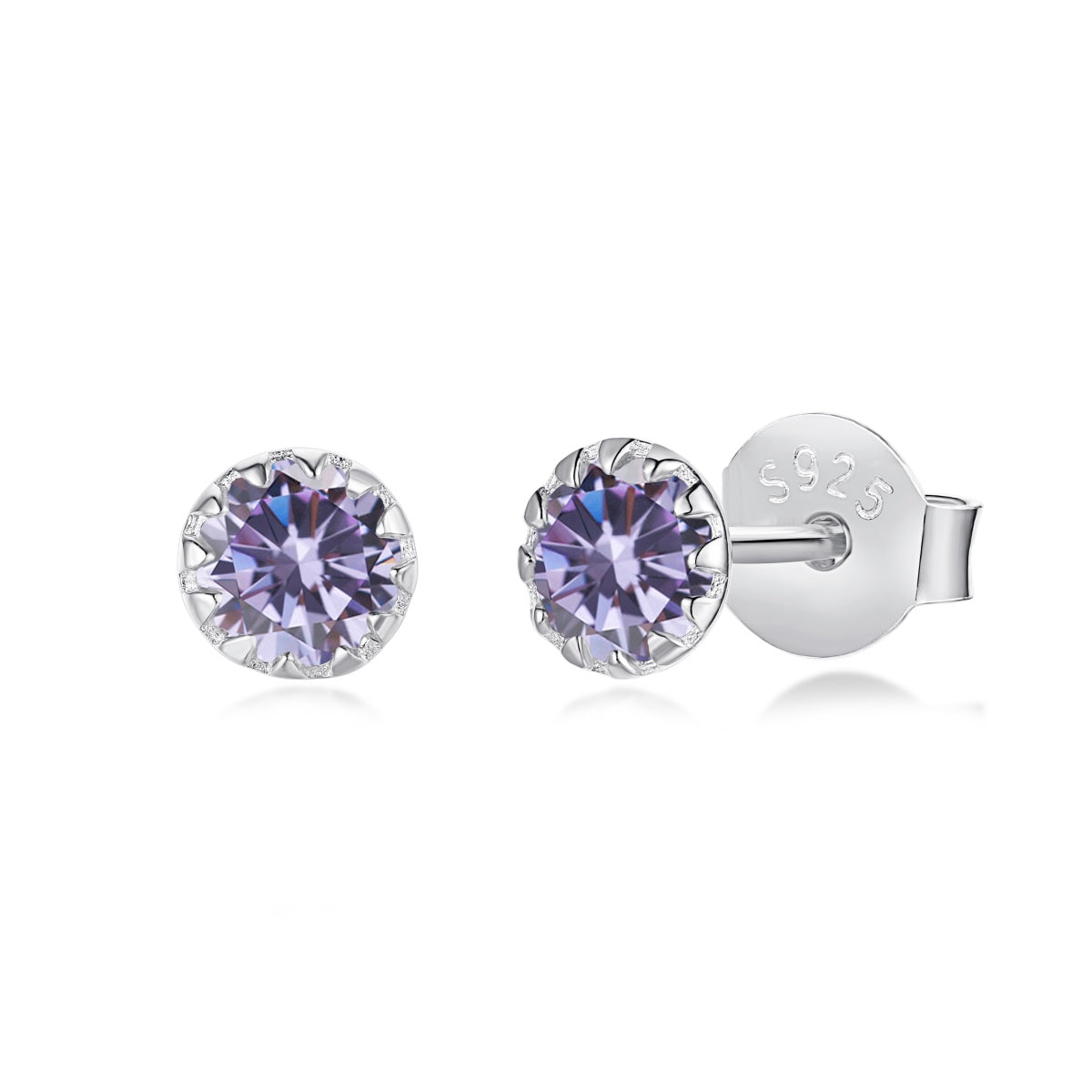 [Rose Tomorrow]Sparkling Colorful Round Shape Earrings