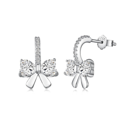 [Rose Tomorrow]Exquisite Earrings With Heart-Shaped Bow Design