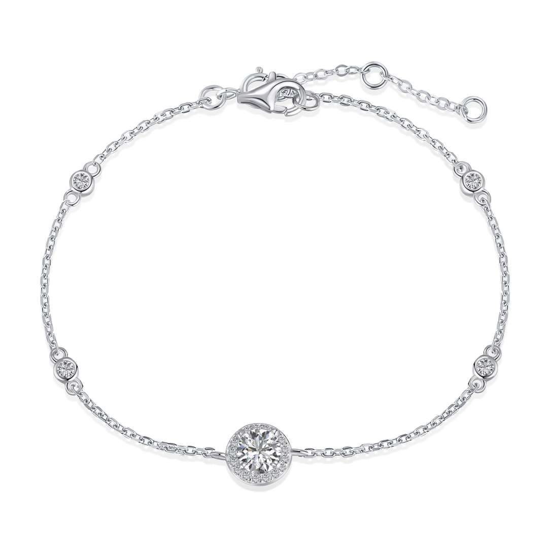 [Rose Tomorrow]Dazzling Round Cut Shape Bracelet