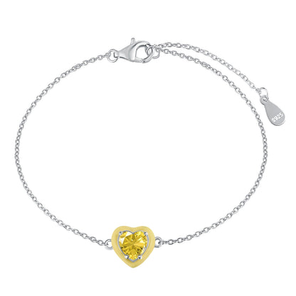 [Rose Tomorrow]Sparkling Romantic Heart Shape Lover Bracelet