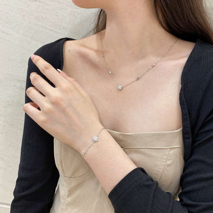 [Rose Tomorrow]Dazzling Round Cut Shape Bracelet