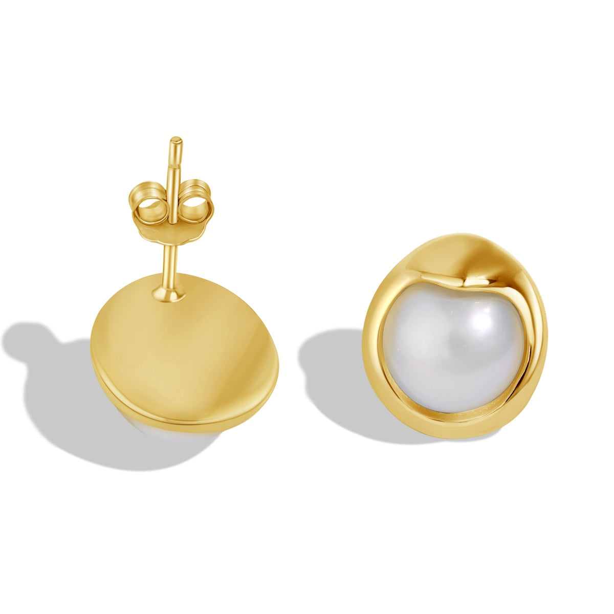 [Rose Tomorrow]Dainty Bread Pearl Earrings