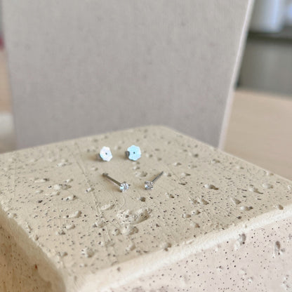 [Rose Tomorrow]Delicate Solitaire Earrings