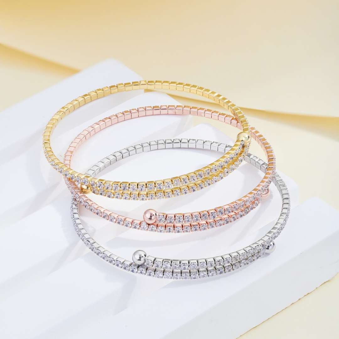 [Rose Tomorrow]Row of Diamonds Round Fashion Bracelet