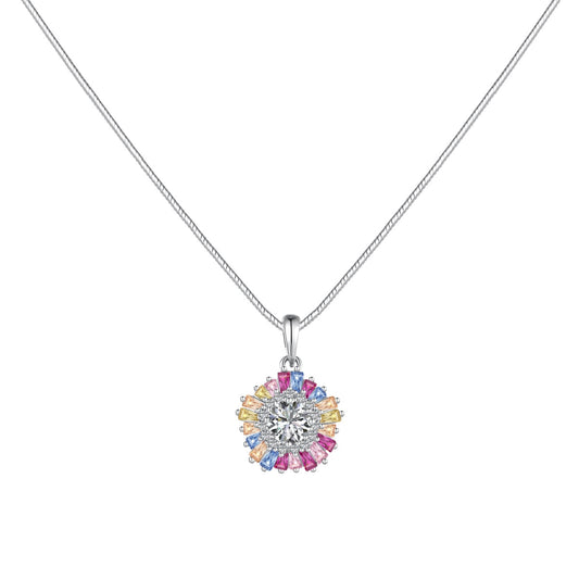 [Rose Tomorrow]Charming Flower Colorful Necklace