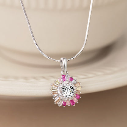 [Rose Tomorrow]Charming Flower Colorful Necklace