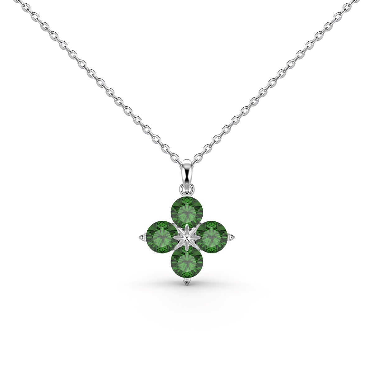 [Rose Tomorrow]Four-Leaf Clover And Eight-Pointed Star Necklace