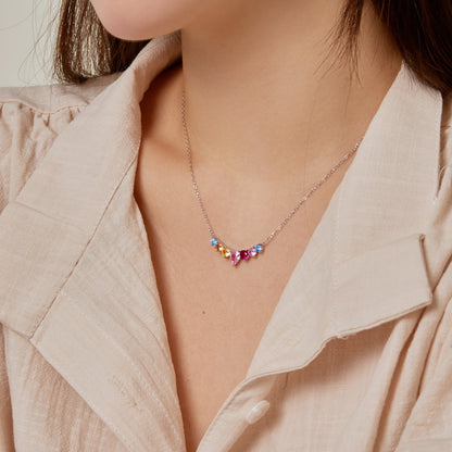 [Rose Tomorrow]Dainty Colorful Heart Necklace