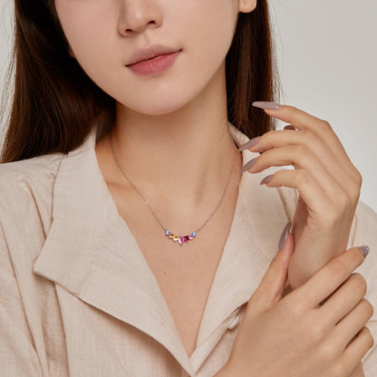 [Rose Tomorrow]Dainty Colorful Heart Necklace