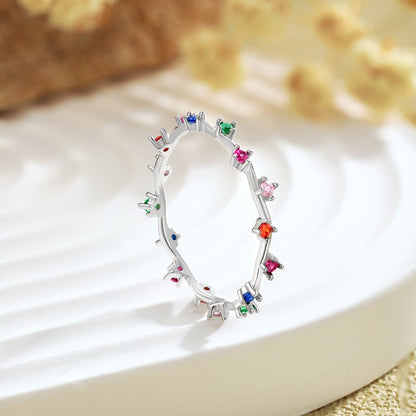 [Rose Tomorrow]Radiant Colorful Round Cut Daily Ring