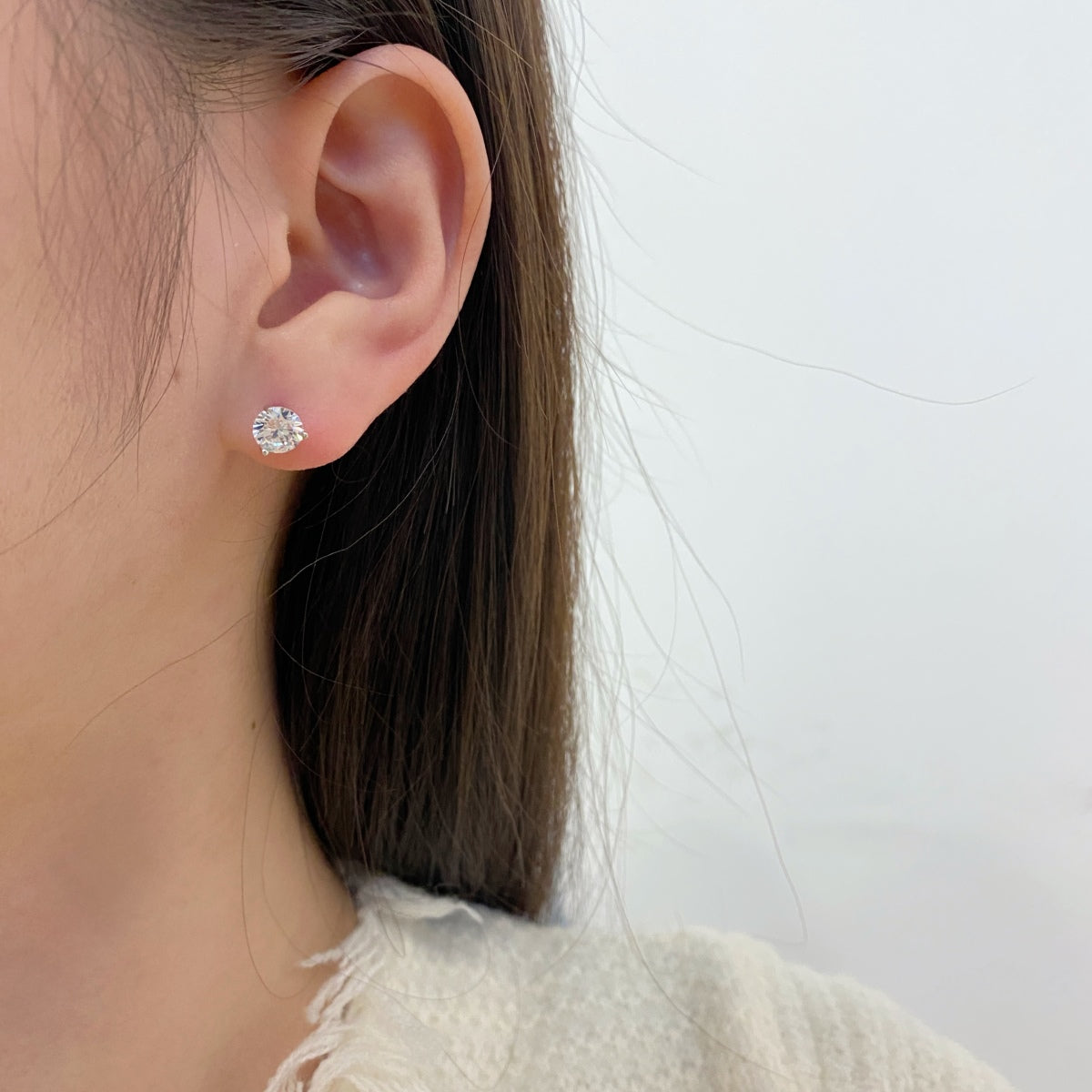 [Rose Tomorrow]Dainty Round Shape Earrings