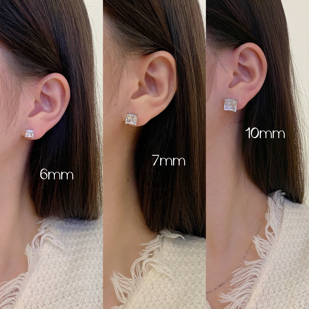 [Rose Tomorrow]Delicate Square Shape Earrings