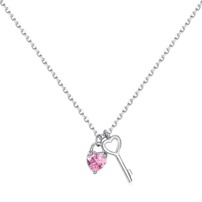 [Rose Tomorrow]Unique Heart Shape Key Pendent Necklace