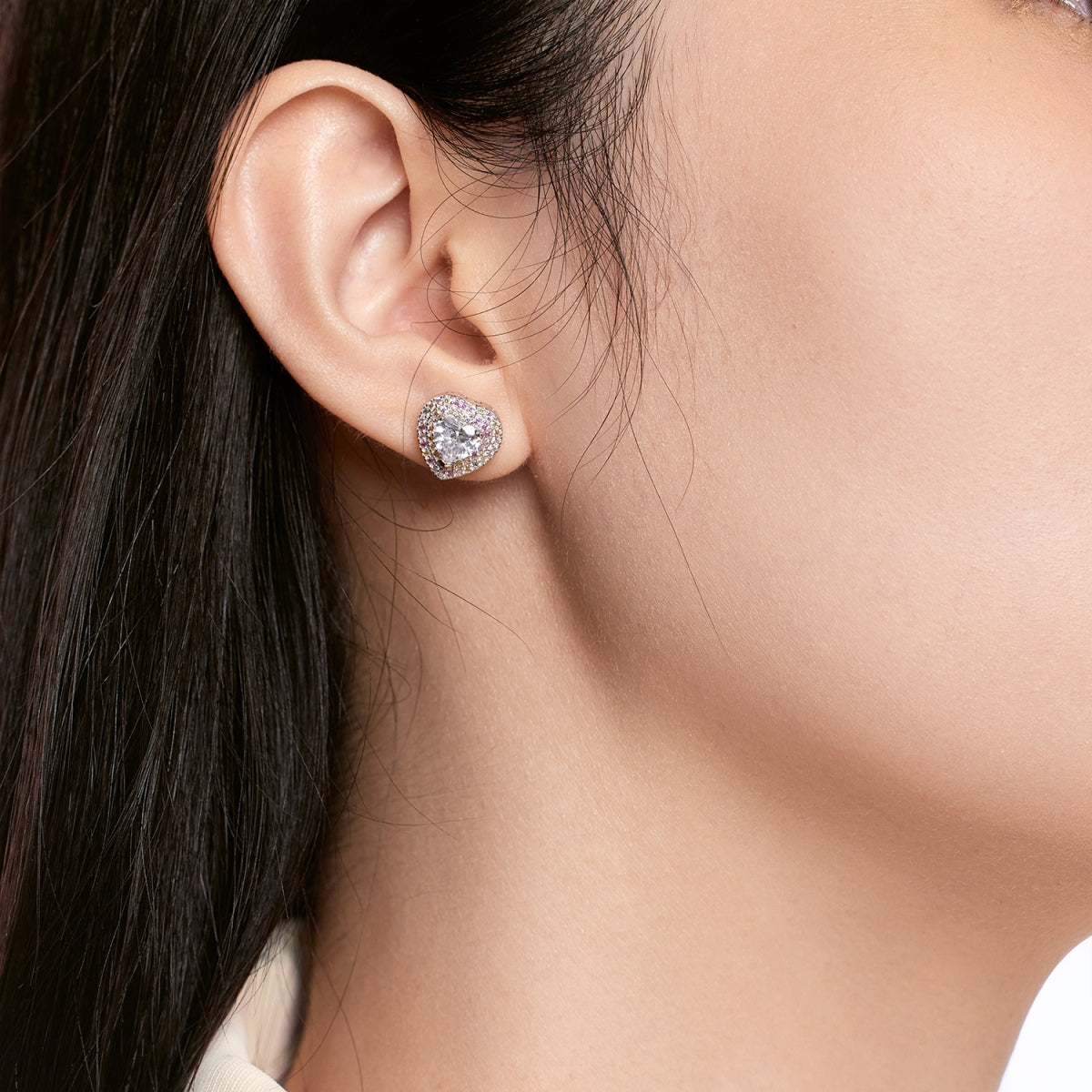 [Rose Tomorrow]Dazzling Heart Shape Lover Earrings