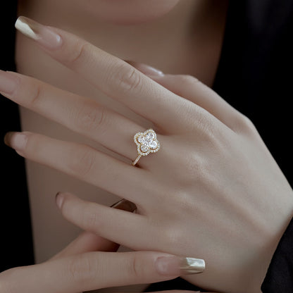 [Rose Tomorrow]Luxurious Eternity Flower Shape Banquet Ring