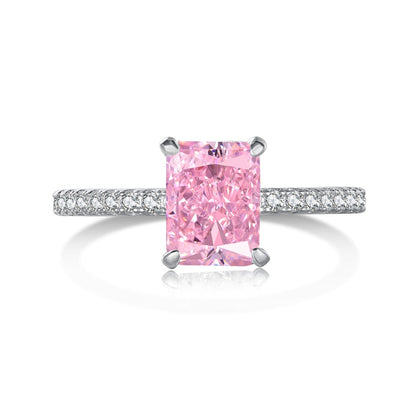 [Rose Tomorrow]2.0 Carat Dazzling Sparkling Radiant Cut Party Ring