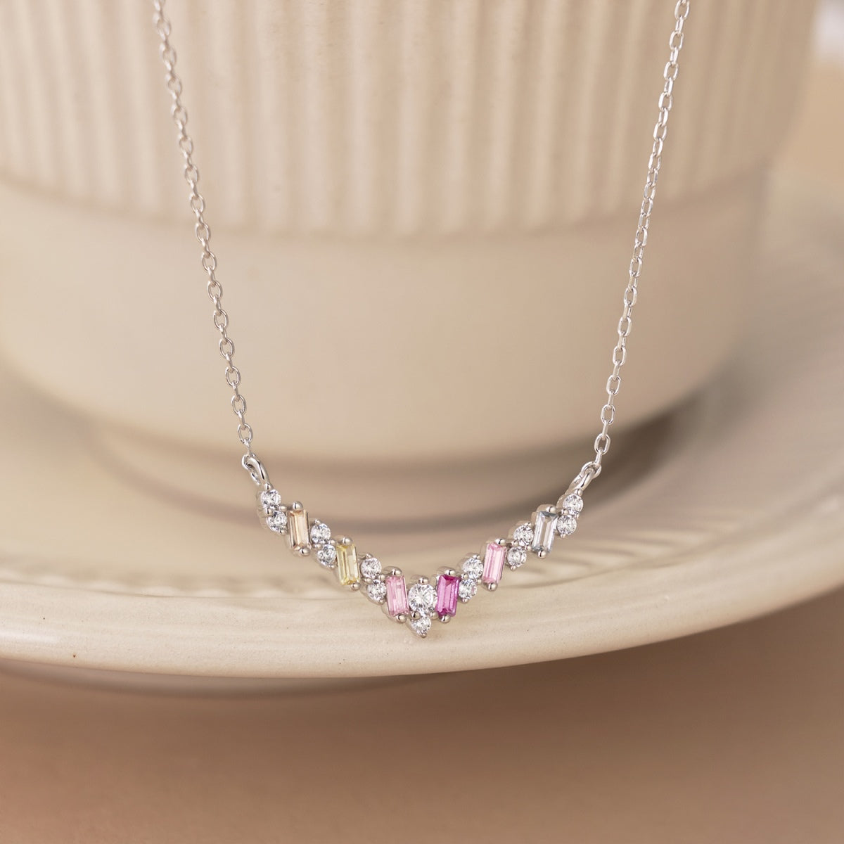 [Rose Tomorrow]Dazzling Rainbow Necklace