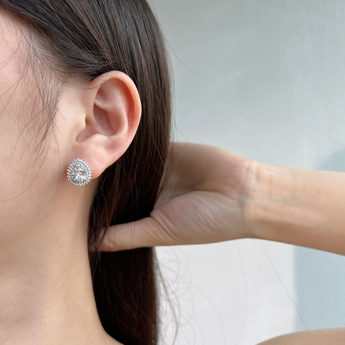 [Rose Tomorrow]Delicate Gorgeous Pear Cut Daily Earrings