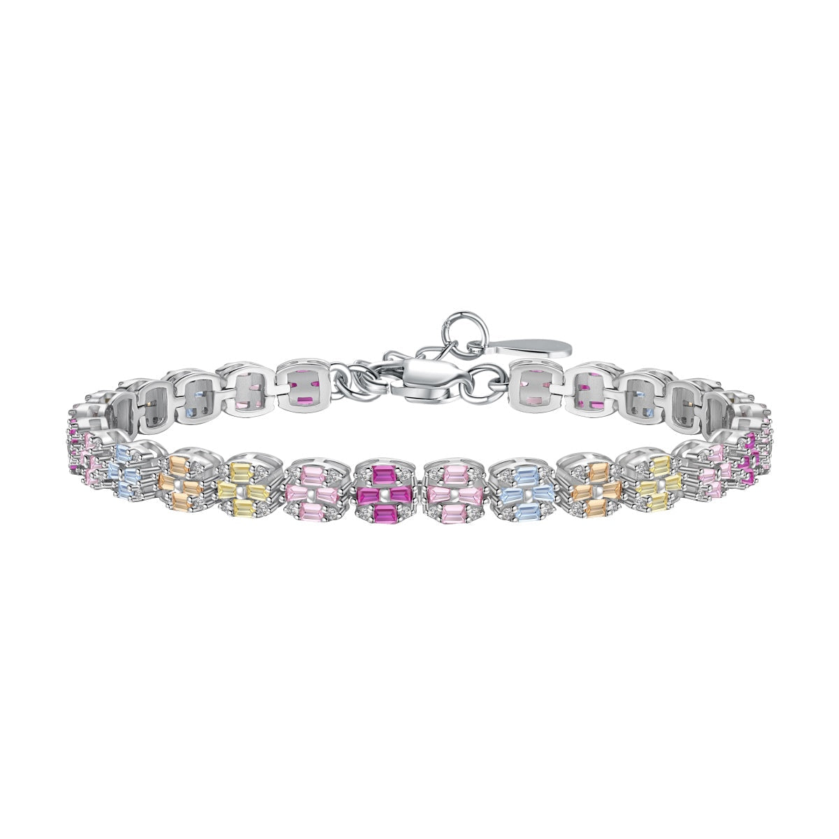 [Rose Tomorrow]Delicate Colorful Emerald Cut Daily Bracelet