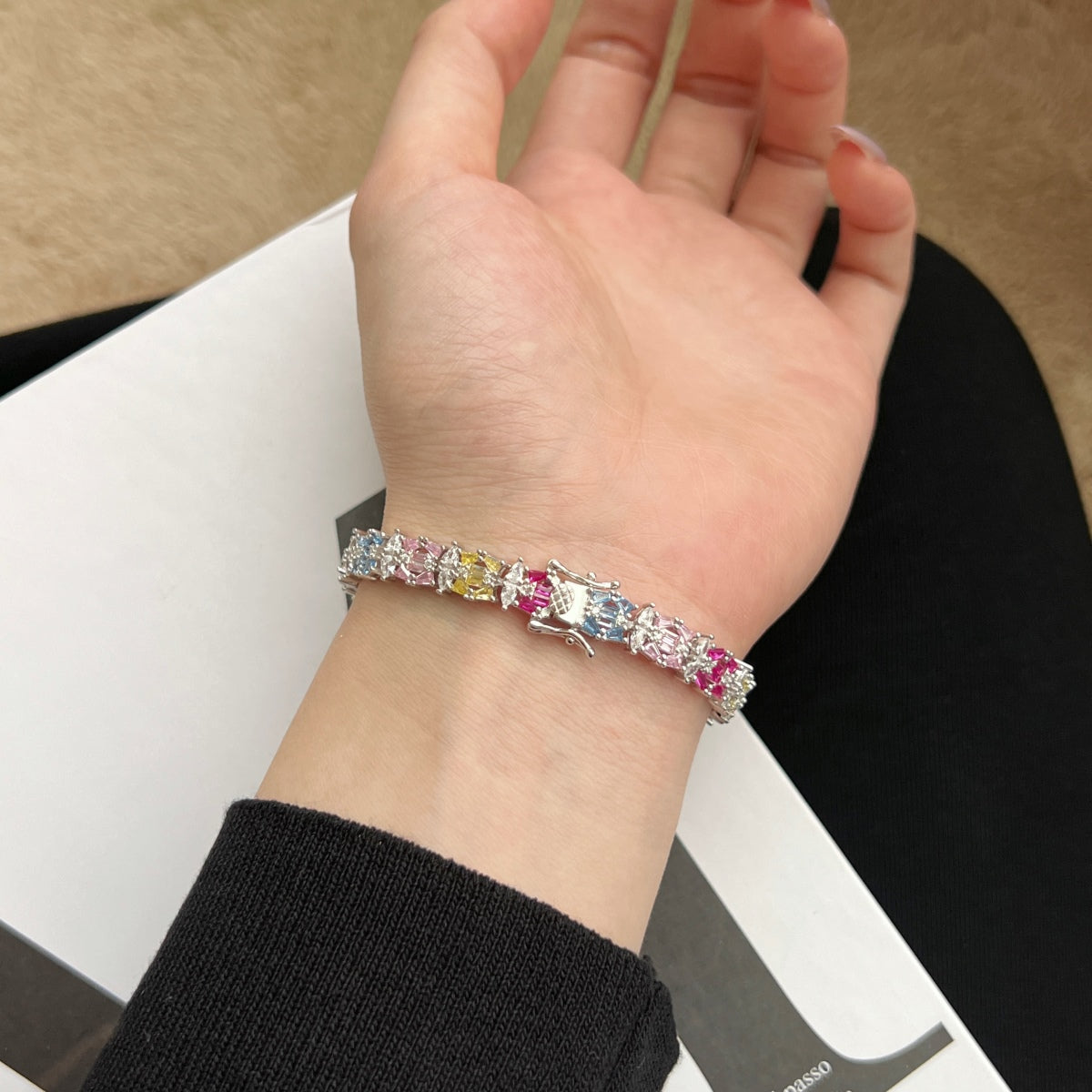 [Rose Tomorrow]Delicate Colorful Multi Cut Party Bracelet