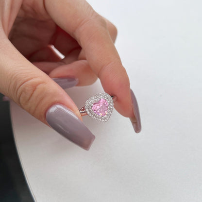 [Rose Tomorrow]Delicate Ebullient Heart Shape Wedding Ring