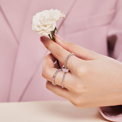 [Rose Tomorrow]Radiant Sparkling Round Cut Daily Ring