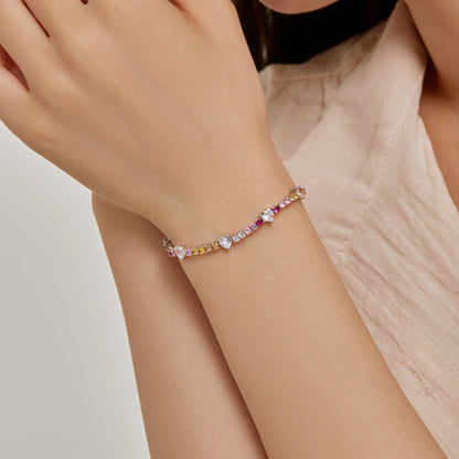 [Rose Tomorrow]Romantic Heart Shape Round Cut Lover Bracelet