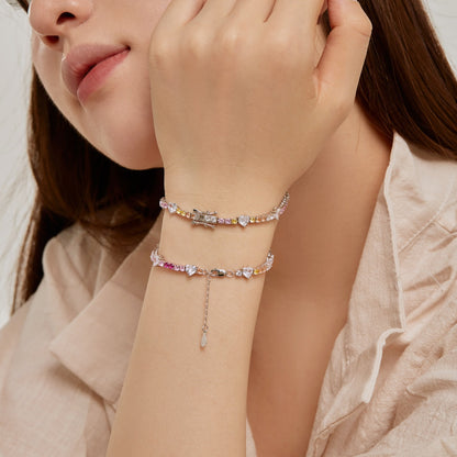 [Rose Tomorrow]Romantic Heart Shape Round Cut Lover Bracelet