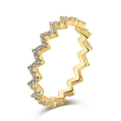 [Rose Tomorrow]Delicate Enchanting Wave Shape Daily Ring