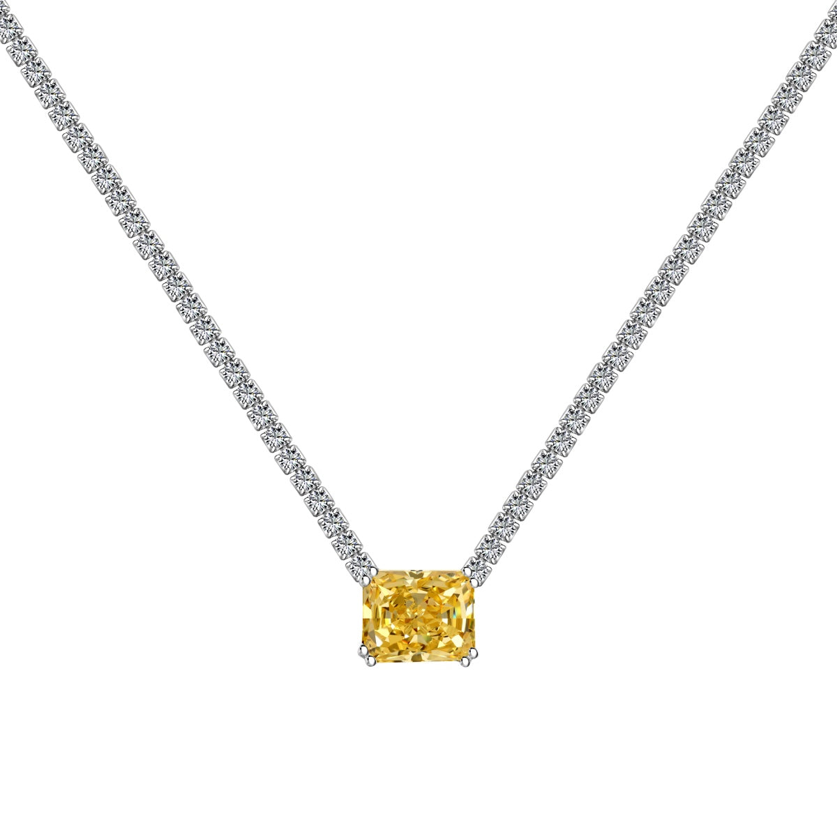 [Rose Tomorrow]4.0 Carat Elegant Radiant Cut Necklace