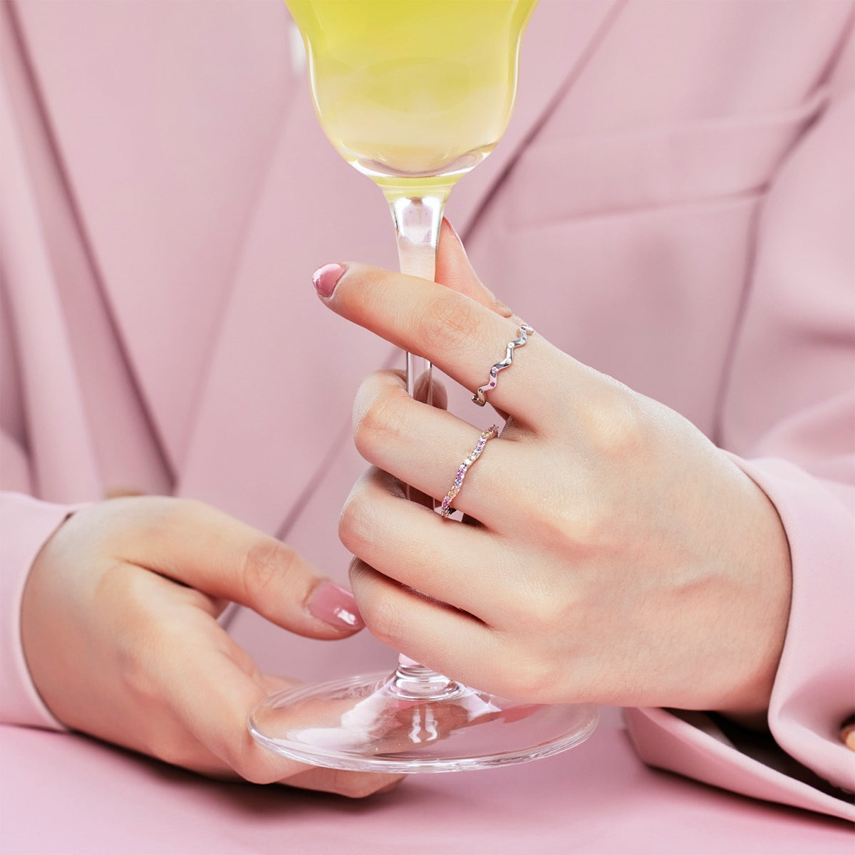 [Rose Tomorrow]Dainty Colorful Round Cut Party Ring