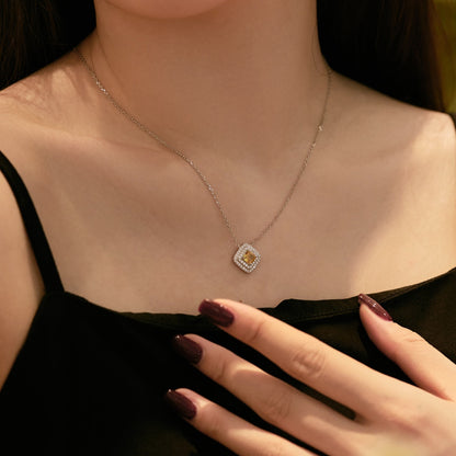 [Rose Tomorrow]Sparkling Asscher Cut Necklace