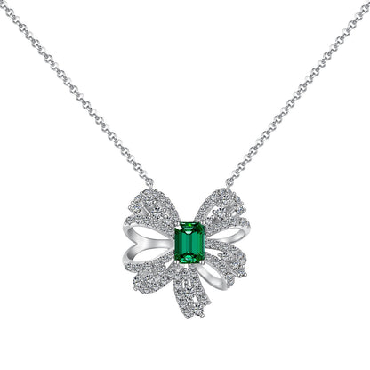 [Rose Tomorrow]Luxurious Flower Shape Emerald Cut Necklace