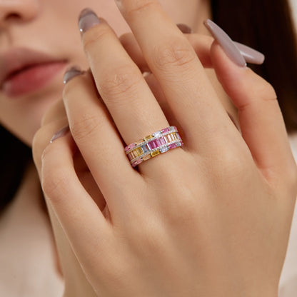 [Rose Tomorrow]Dazzling Colorful Radiant Cut Party Ring