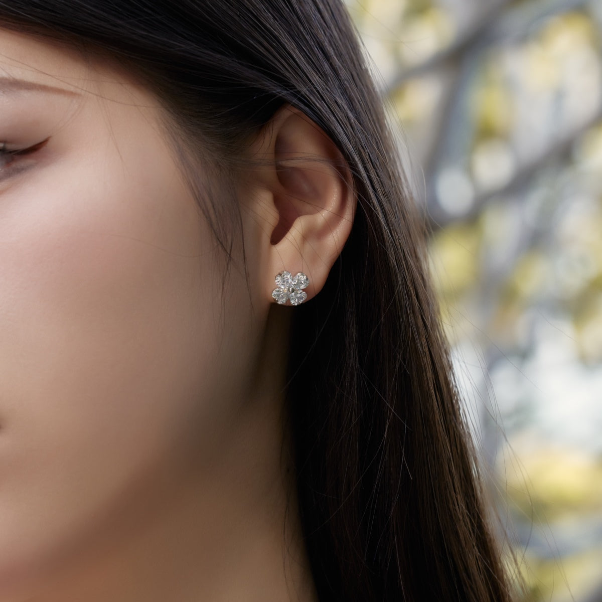 [Rose Tomorrow]Four-Leaf Clover Ball Earrings