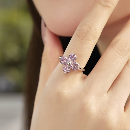 [Rose Tomorrow]Four-Leaf Clover Eight-Pointed Star Ring