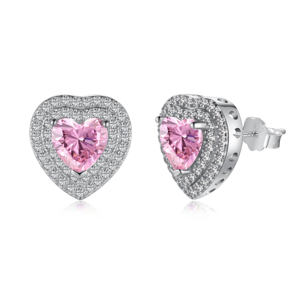 [Rose Tomorrow]Dazzling Heart Shape Lover Earrings