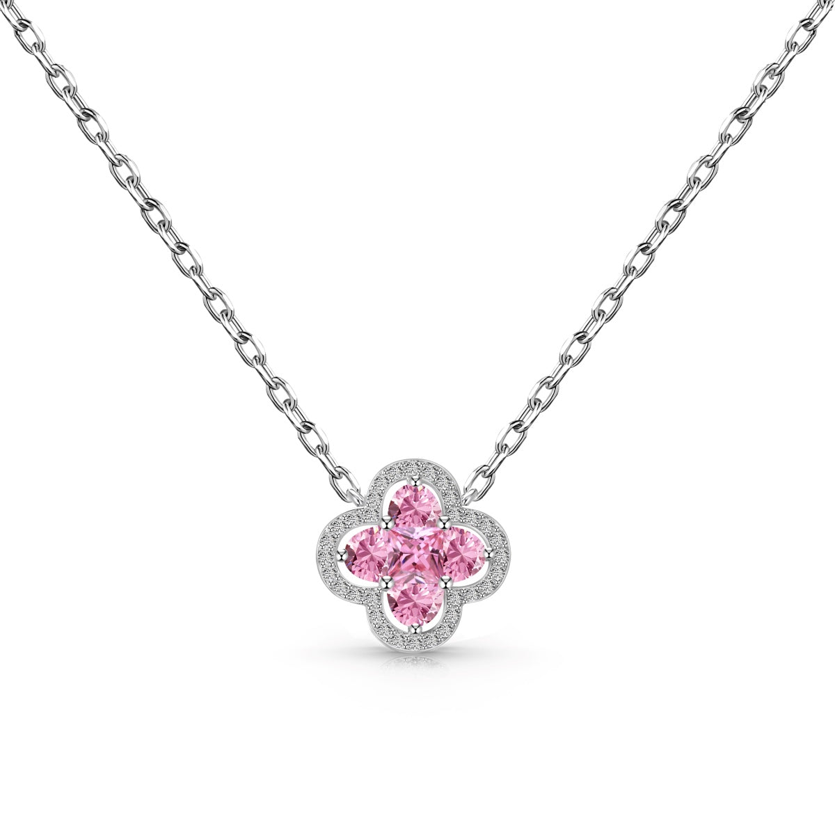 [Rose Tomorrow]Spliced Lucky Four-Leaf Clover Versatile Necklace