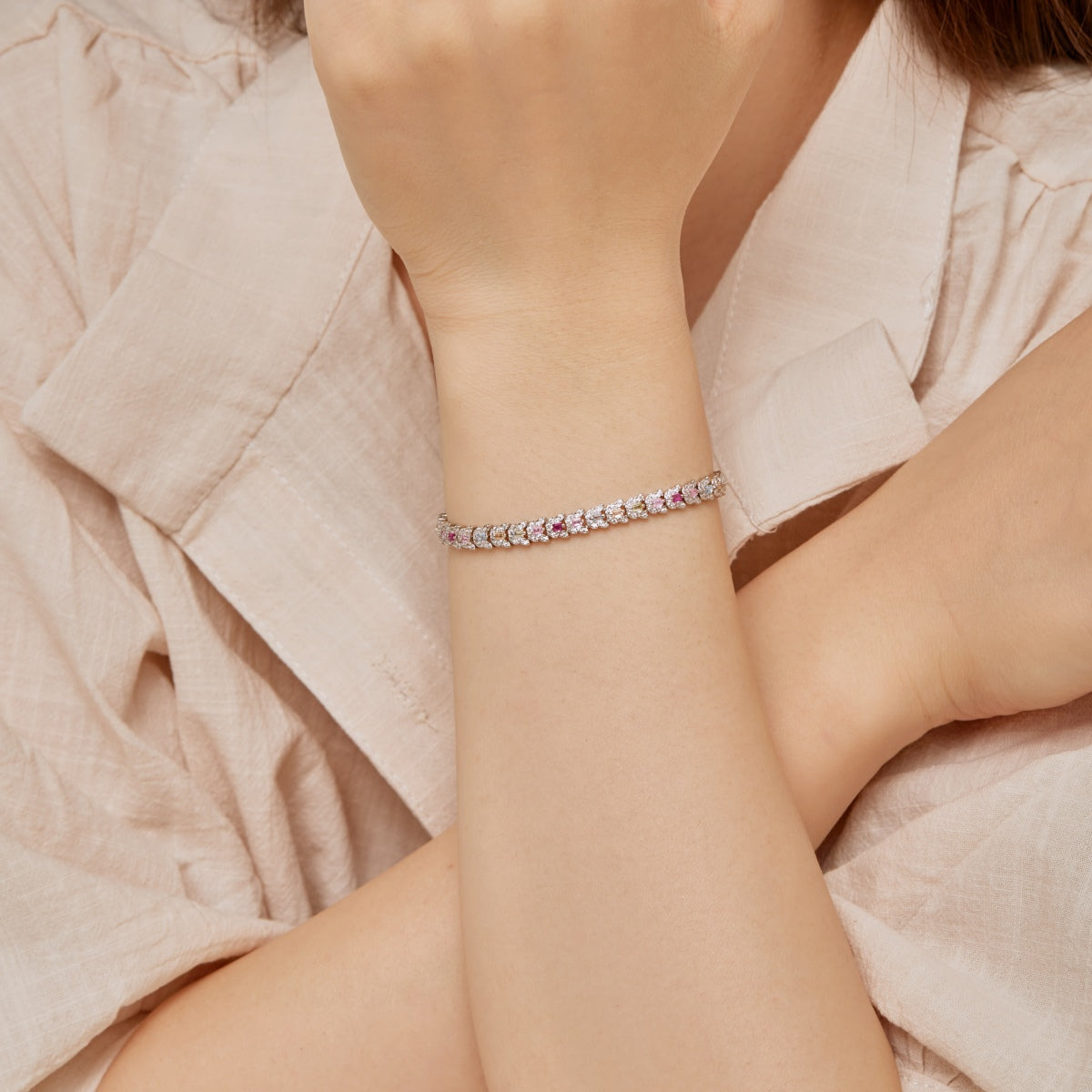 [Rose Tomorrow]Delicate Colorful Multi Cut Daily Bracelet