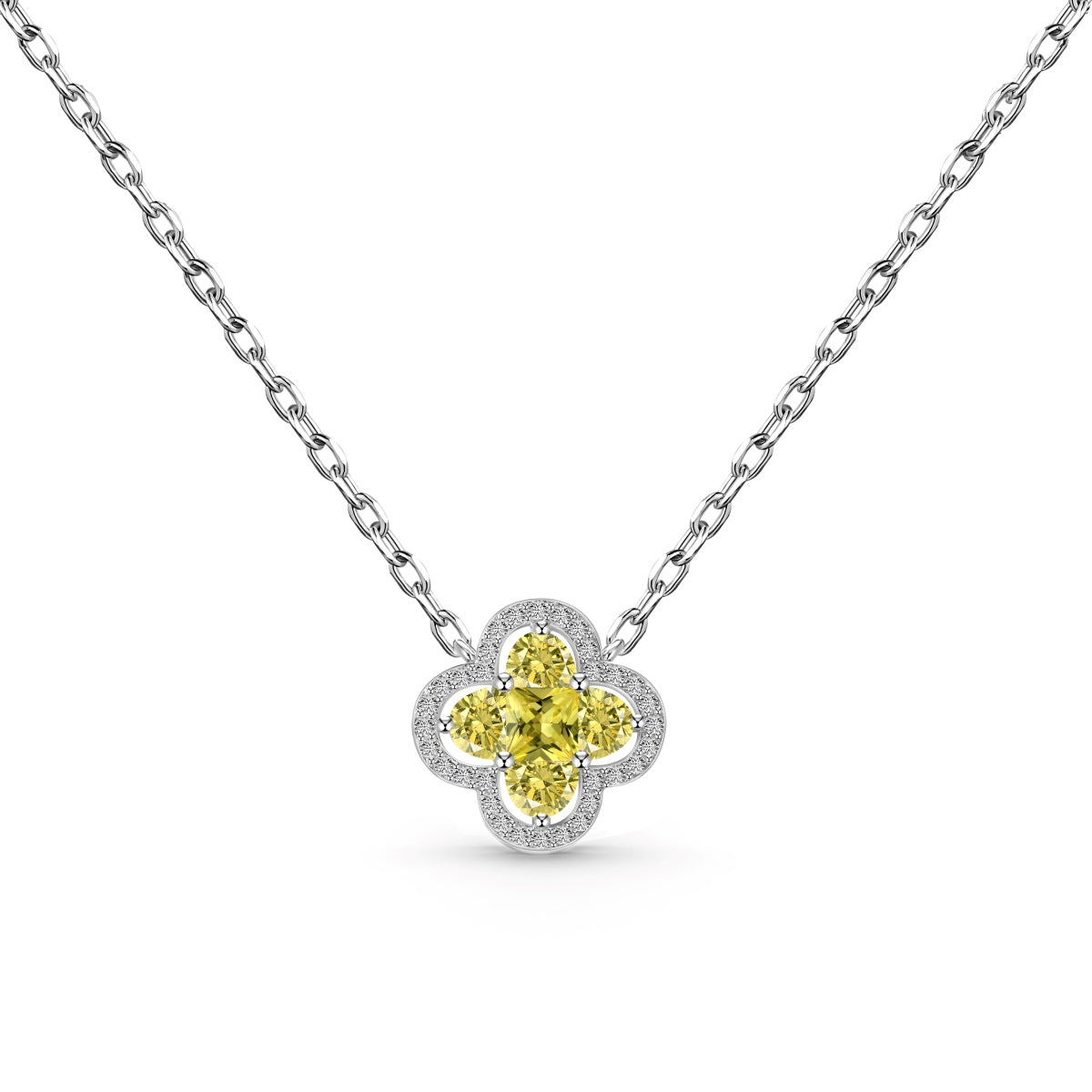 [Rose Tomorrow]Spliced Lucky Four-Leaf Clover Versatile Necklace