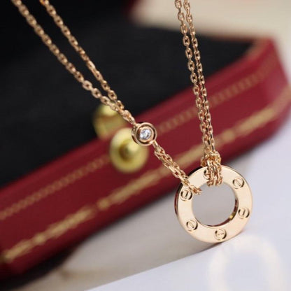 [Meteor Jewels]LOVE NECKLACE ADJUSTABLE Meteor GOLD 2 DIAMOND